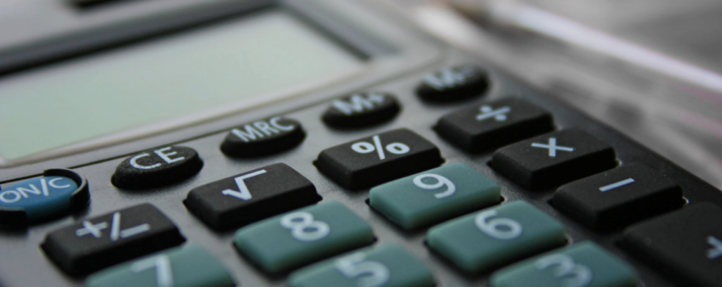 closeup of calculator