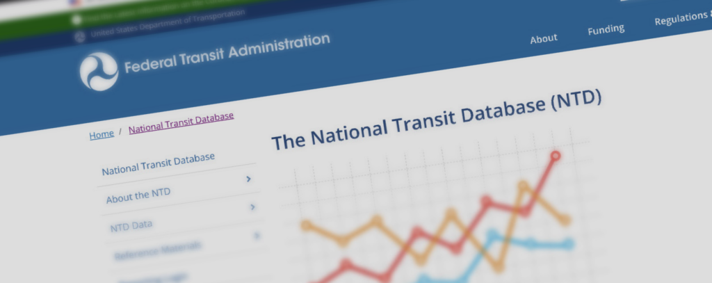 view of National Transit Database web page