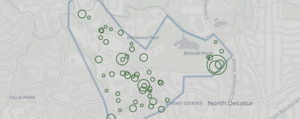 sample map of the Emory University campus