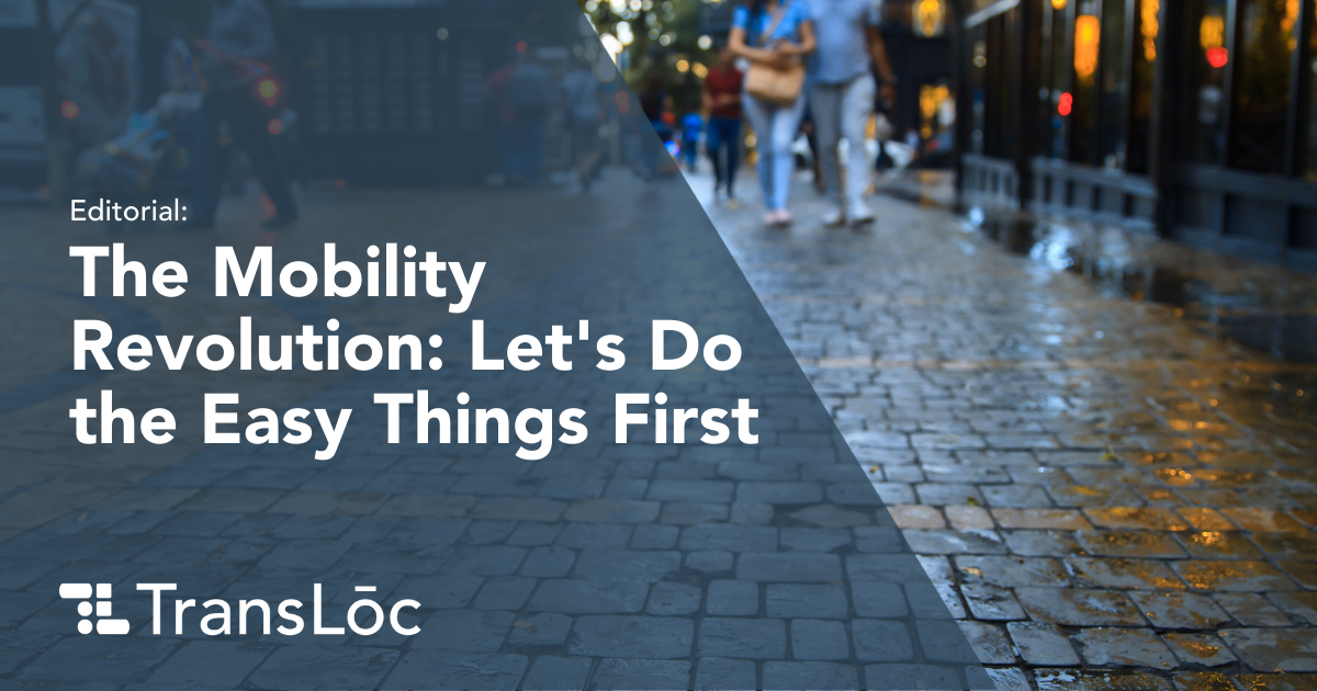 The mobility revolution: let's do the easy things first
