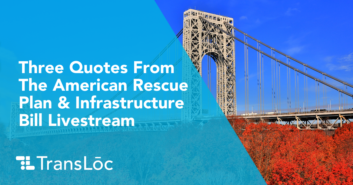 Three quotes from the American Rescue Plan and Infrastructure Bill Livestream