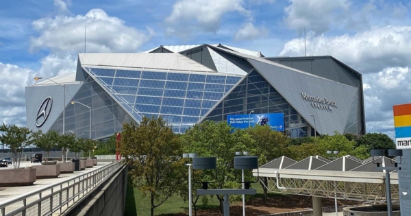 View of Atlanta's Mercedes-Benz Stadium